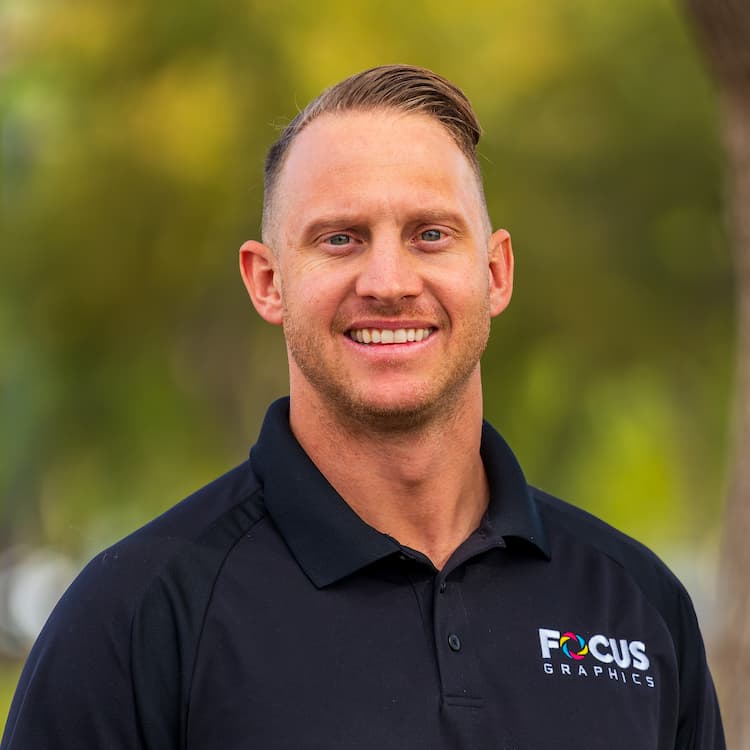 Professional headshot of Dylan Fleming, Cofounder at Focus Graphics